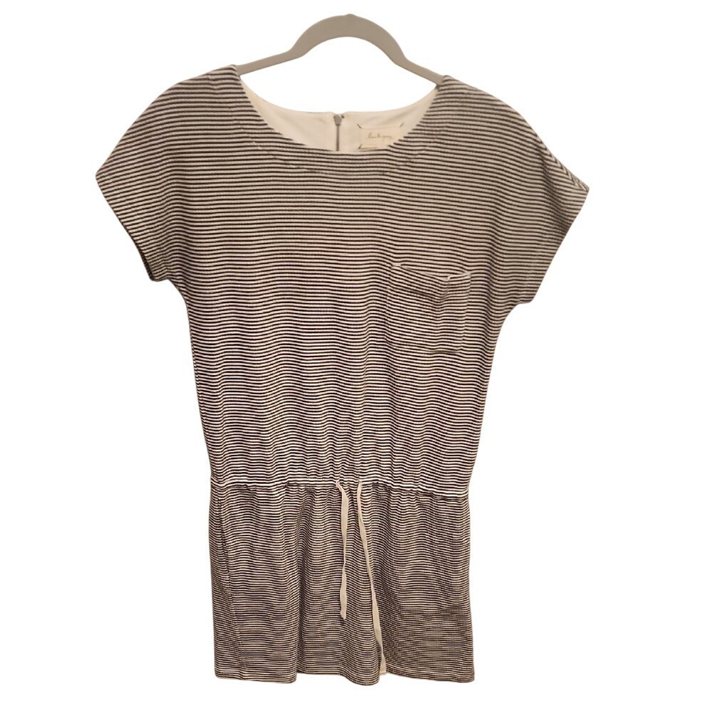 Lou & Grey Striped Romper XS Black White Coastal‎ Nautical Casual Chic